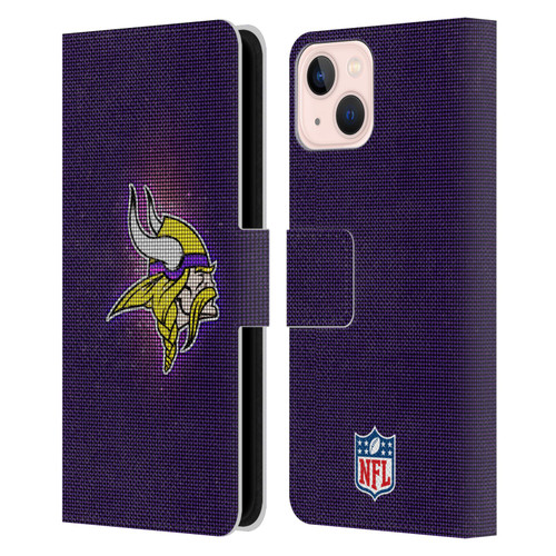 NFL Minnesota Vikings Artwork LED Leather Book Wallet Case Cover For Apple iPhone 13 NFL Minnesota Vikings Artwork LED Leather Book Wallet Case Cover For Apple iPhone 13