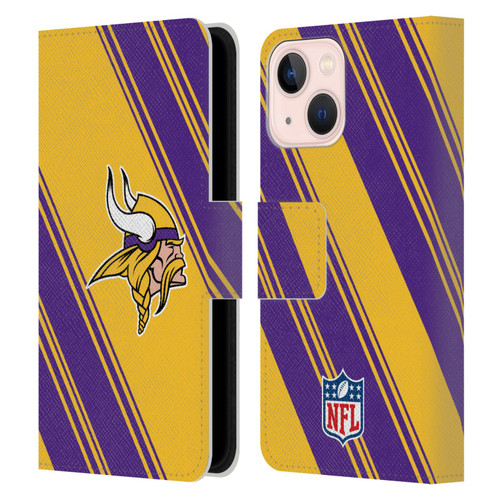 NFL Minnesota Vikings Artwork Stripes Leather Book Wallet Case Cover For Apple iPhone 13 Mini NFL Minnesota Vikings Artwork Stripes Leather Book Wallet Case Cover For Apple iPhone 13 Mini