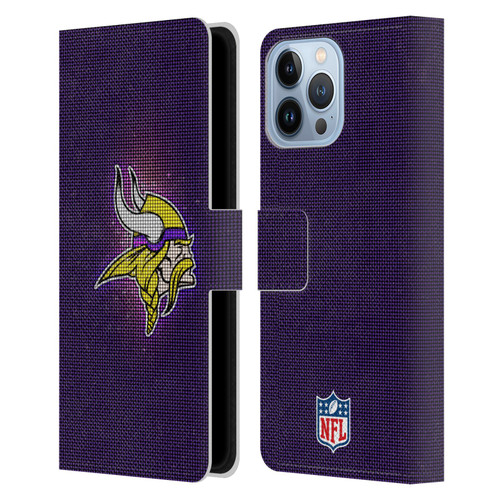 NFL Minnesota Vikings Artwork LED Leather Book Wallet Case Cover For Apple iPhone 13 Pro Max