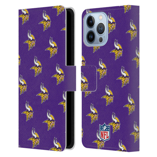 NFL Minnesota Vikings Artwork Patterns Leather Book Wallet Case Cover For Apple iPhone 13 Pro Max