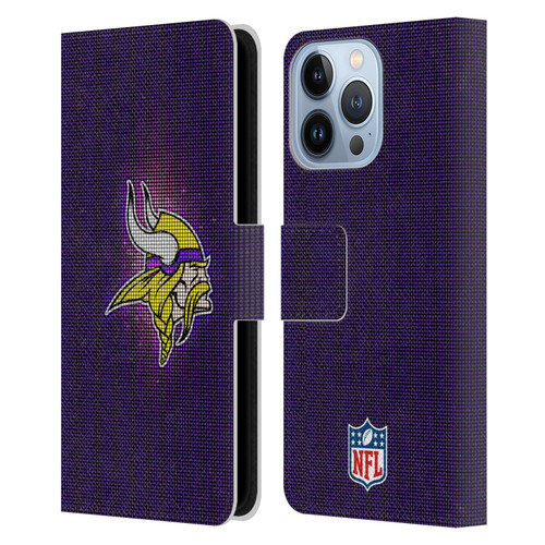NFL Minnesota Vikings Artwork LED Leather Book Wallet Case Cover For Apple iPhone 13 Pro
