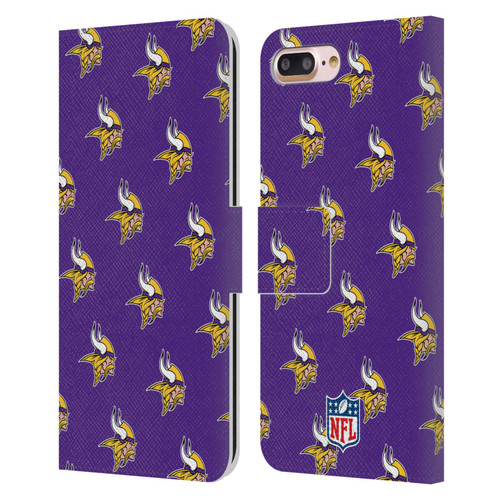 NFL Minnesota Vikings Artwork Patterns Leather Book Wallet Case Cover For Apple iPhone 7 Plus / iPhone 8 Plus