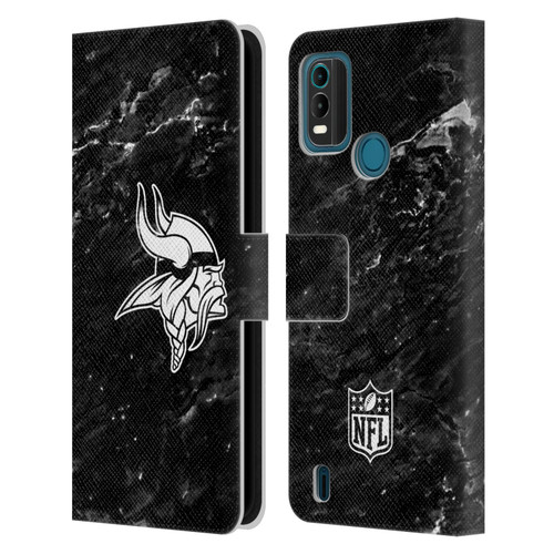NFL Minnesota Vikings Artwork Marble Leather Book Wallet Case Cover For Nokia G11 Plus