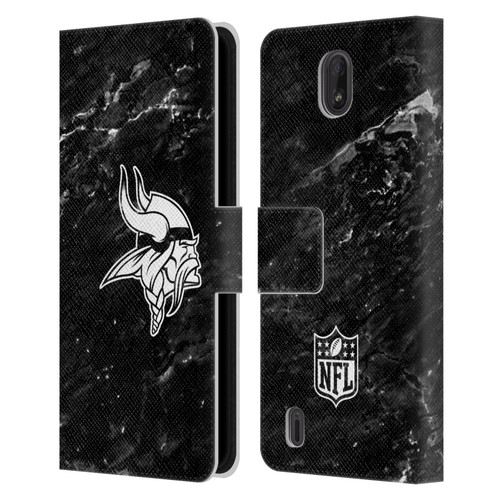 NFL Minnesota Vikings Artwork Marble Leather Book Wallet Case Cover For Nokia C01 Plus/C1 2nd Edition