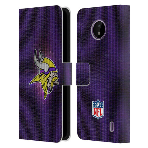 NFL Minnesota Vikings Artwork LED Leather Book Wallet Case Cover For Nokia C10 / C20