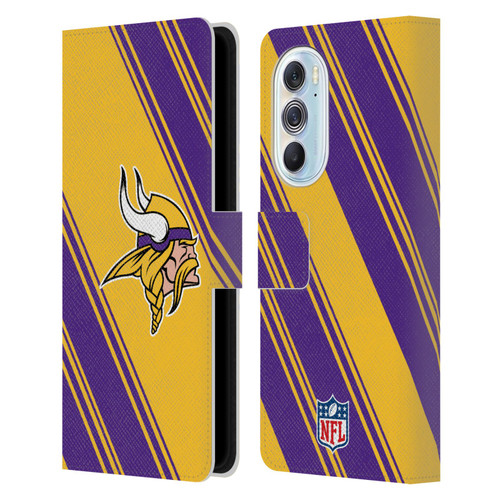 NFL Minnesota Vikings Artwork Stripes Leather Book Wallet Case Cover For Motorola Edge X30