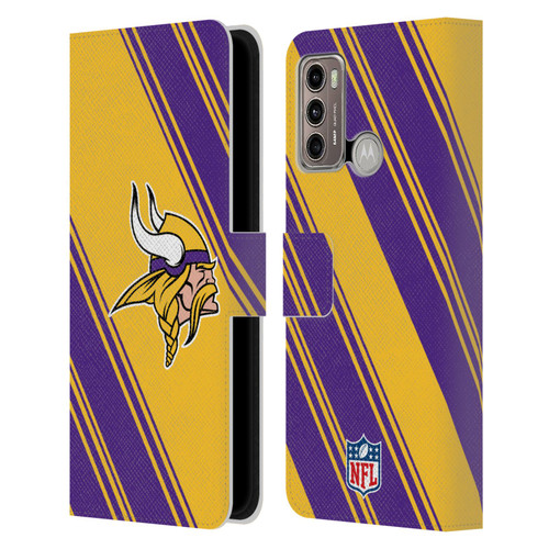 NFL Minnesota Vikings Artwork Stripes Leather Book Wallet Case Cover For Motorola Moto G60 / Moto G40 Fusion