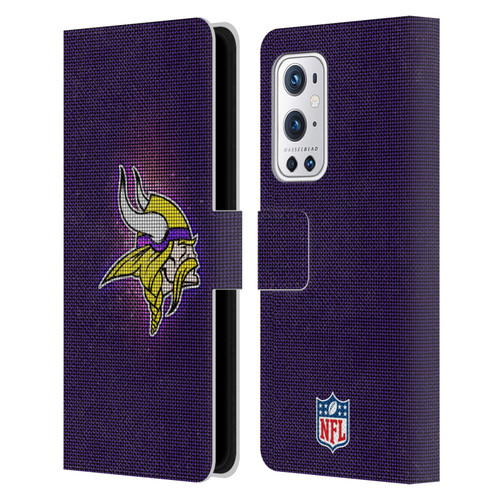 NFL Minnesota Vikings Artwork LED Leather Book Wallet Case Cover For OnePlus 9 Pro