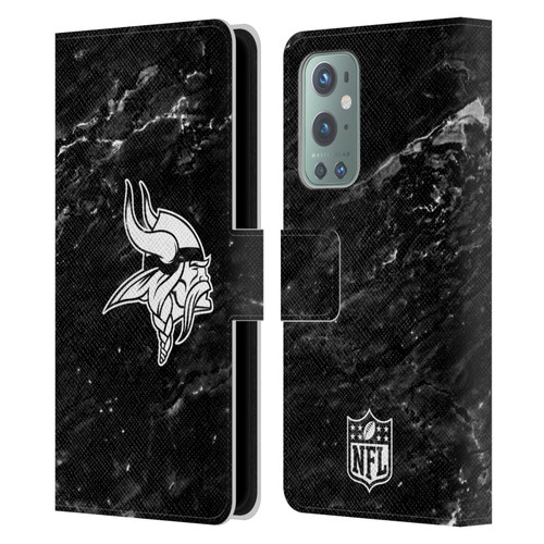 NFL Minnesota Vikings Artwork Marble Leather Book Wallet Case Cover For OnePlus 9