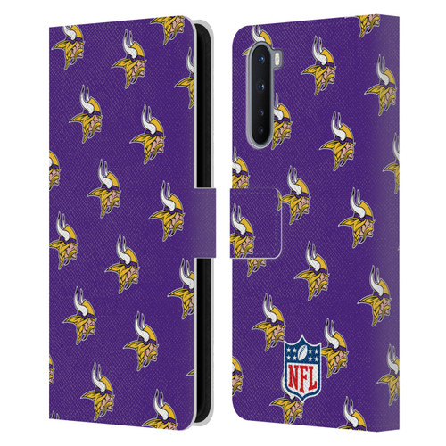 NFL Minnesota Vikings Artwork Patterns Leather Book Wallet Case Cover For OnePlus Nord 5G