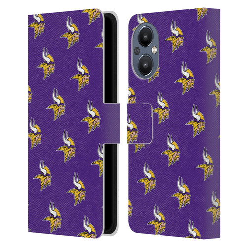 NFL Minnesota Vikings Artwork Patterns Leather Book Wallet Case Cover For OnePlus Nord N20 5G