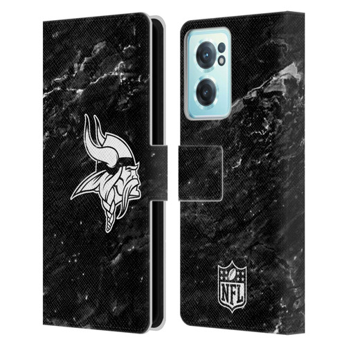 NFL Minnesota Vikings Artwork Marble Leather Book Wallet Case Cover For OnePlus Nord CE 2 5G