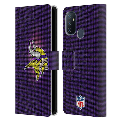 NFL Minnesota Vikings Artwork LED Leather Book Wallet Case Cover For OnePlus Nord N100