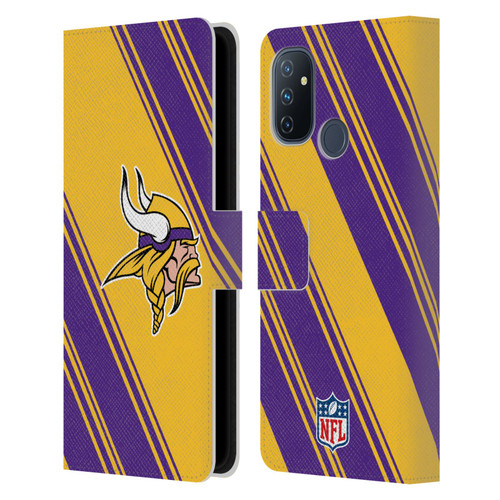 NFL Minnesota Vikings Artwork Stripes Leather Book Wallet Case Cover For OnePlus Nord N100