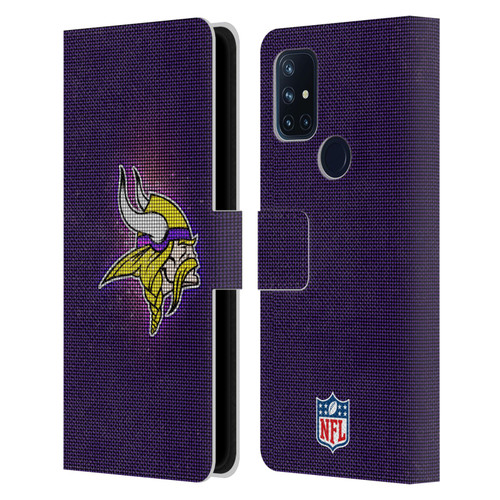 NFL Minnesota Vikings Artwork LED Leather Book Wallet Case Cover For OnePlus Nord N10 5G