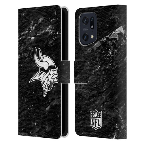 NFL Minnesota Vikings Artwork Marble Leather Book Wallet Case Cover For OPPO Find X5