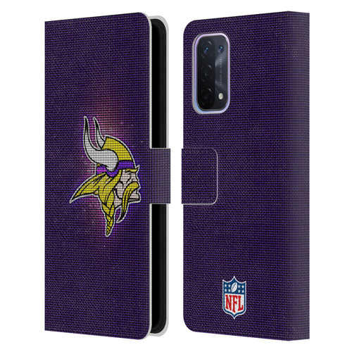 NFL Minnesota Vikings Artwork LED Leather Book Wallet Case Cover For OPPO A54 5G