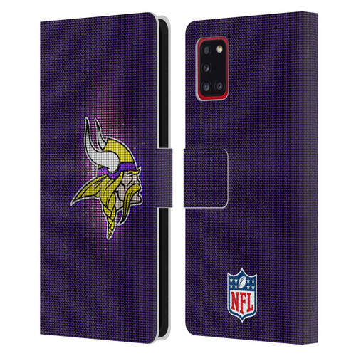 NFL Minnesota Vikings Artwork LED Leather Book Wallet Case Cover For Samsung Galaxy A31 (2020)