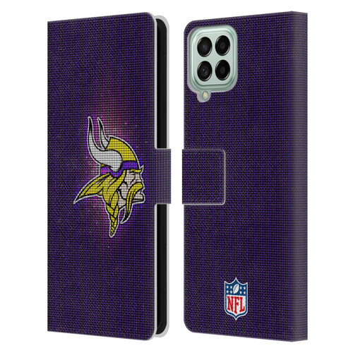 NFL Minnesota Vikings Artwork LED Leather Book Wallet Case Cover For Samsung Galaxy M33 (2022)
