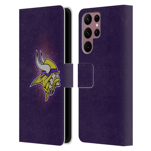 NFL Minnesota Vikings Artwork LED Leather Book Wallet Case Cover For Samsung Galaxy S22 Ultra 5G