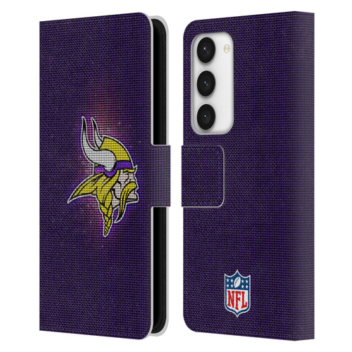 NFL Minnesota Vikings Artwork LED Leather Book Wallet Case Cover For Samsung Galaxy S23 5G