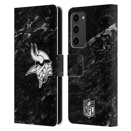 NFL Minnesota Vikings Artwork Marble Leather Book Wallet Case Cover For Samsung Galaxy S23+ 5G
