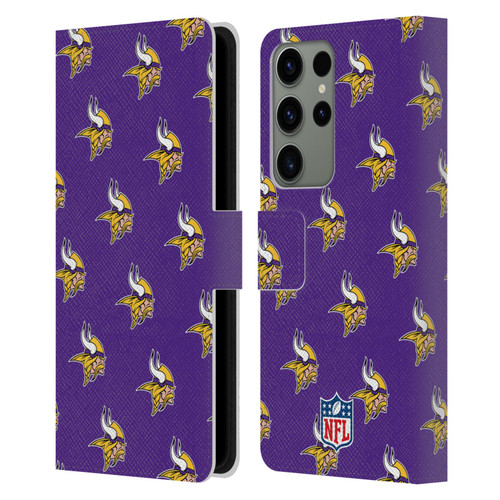 NFL Minnesota Vikings Artwork Patterns Leather Book Wallet Case Cover For Samsung Galaxy S23 Ultra 5G