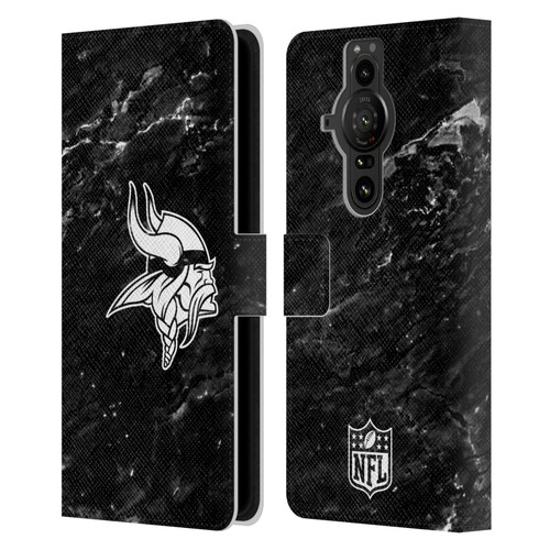 NFL Minnesota Vikings Artwork Marble Leather Book Wallet Case Cover For Sony Xperia Pro-I