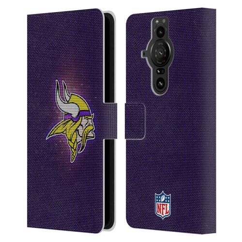 NFL Minnesota Vikings Artwork LED Leather Book Wallet Case Cover For Sony Xperia Pro-I