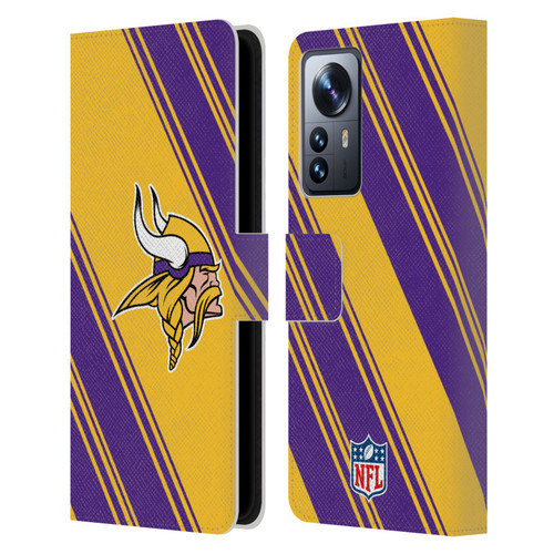 NFL Minnesota Vikings Artwork Stripes Leather Book Wallet Case Cover For Xiaomi 12 Pro