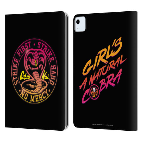 Cobra Kai Key Art Strike Hard Logo Leather Book Wallet Case Cover For Apple iPad Air 11 2020/2022/2024