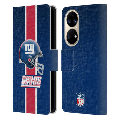 NFL New York Giants Logo Helmet Leather Book Wallet Case Cover For Huawei P50