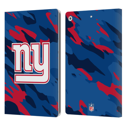 NFL New York Giants Logo Camou Leather Book Wallet Case Cover For Apple iPad 10.2 2019/2020/2021