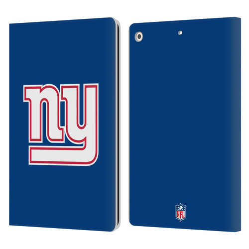 NFL New York Giants Logo Plain Leather Book Wallet Case Cover For Apple iPad 10.2 2019/2020/2021