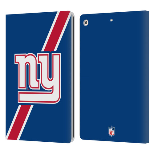 NFL New York Giants Logo Stripes Leather Book Wallet Case Cover For Apple iPad 10.2 2019/2020/2021