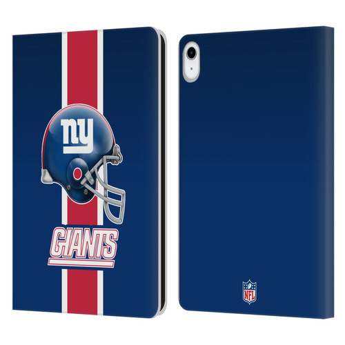 NFL New York Giants Logo Helmet Leather Book Wallet Case Cover For Apple iPad 10.9 (2022)
