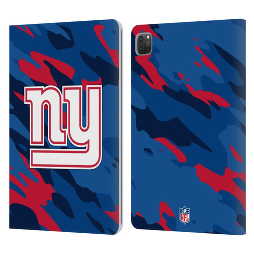 NFL New York Giants Logo Camou Leather Book Wallet Case Cover For Apple iPad Pro 11 2020 / 2021 / 2022