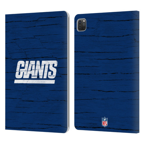 NFL New York Giants Logo Distressed Look Leather Book Wallet Case Cover For Apple iPad Pro 11 2020 / 2021 / 2022