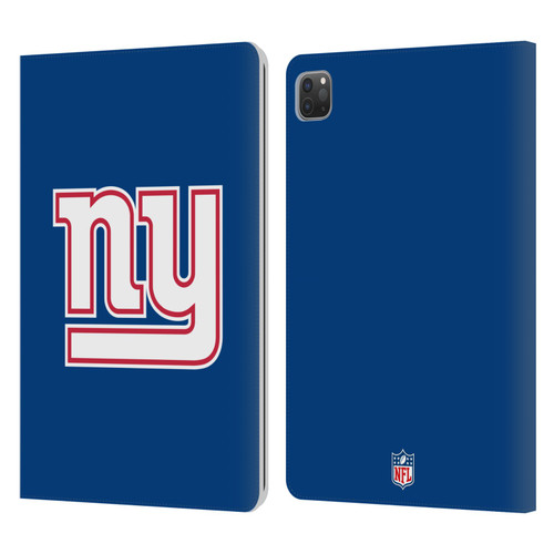 NFL New York Giants Logo Plain Leather Book Wallet Case Cover For Apple iPad Pro 11 2020 / 2021 / 2022