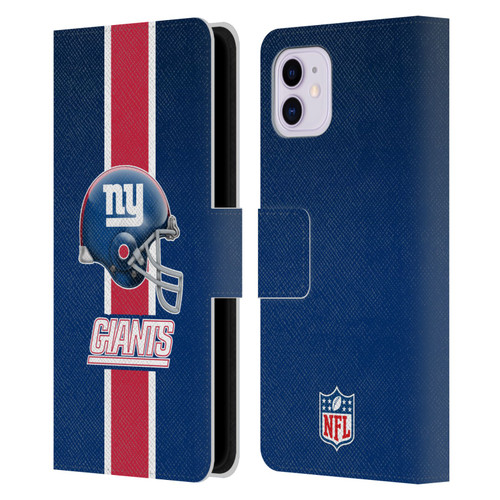 NFL New York Giants Logo Helmet Leather Book Wallet Case Cover For Apple iPhone 11