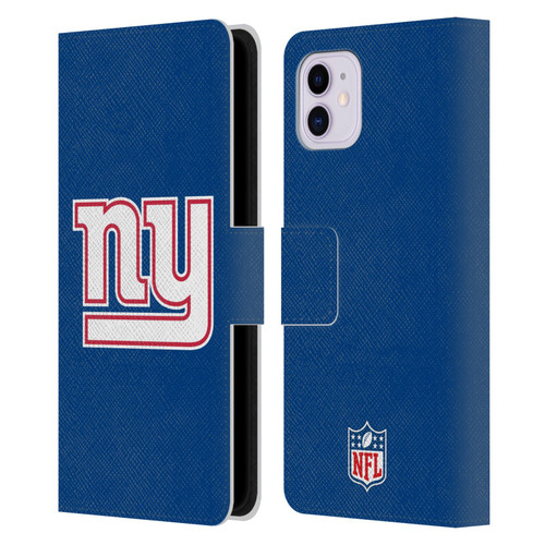 NFL New York Giants Logo Plain Leather Book Wallet Case Cover For Apple iPhone 11
