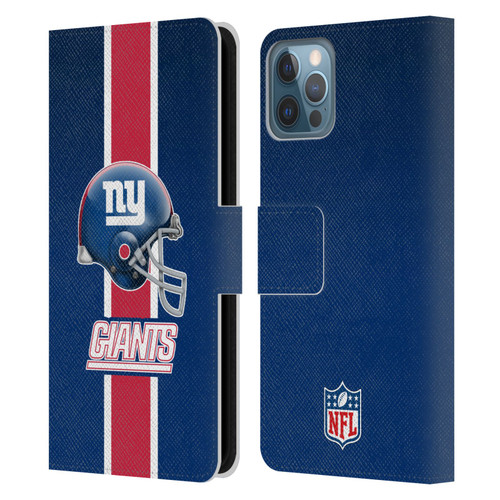 NFL New York Giants Logo Helmet Leather Book Wallet Case Cover For Apple iPhone 12 / iPhone 12 Pro