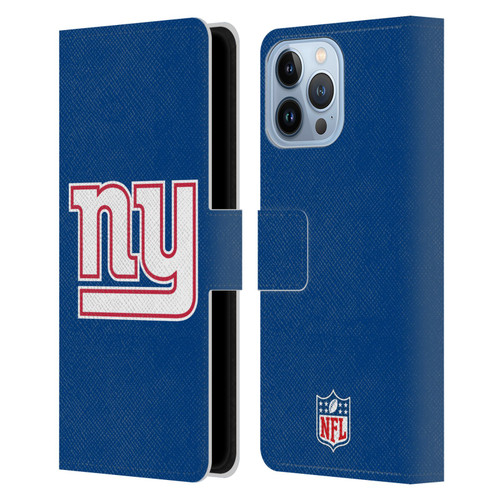 NFL New York Giants Logo Plain Leather Book Wallet Case Cover For Apple iPhone 13 Pro Max