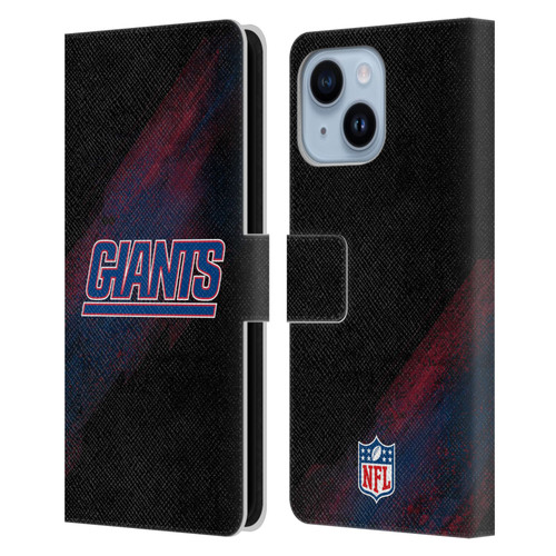 NFL New York Giants Logo Blur Leather Book Wallet Case Cover For Apple iPhone 14 Plus