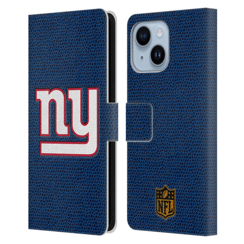 NFL New York Giants Logo Football Leather Book Wallet Case Cover For Apple iPhone 14 Plus