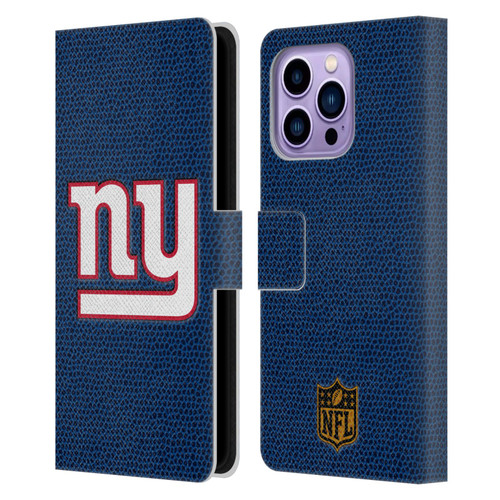 NFL New York Giants Logo Football Leather Book Wallet Case Cover For Apple iPhone 14 Pro Max