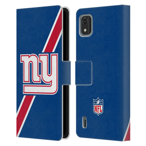 NFL New York Giants Logo Stripes Leather Book Wallet Case Cover For Nokia C2 2nd Edition