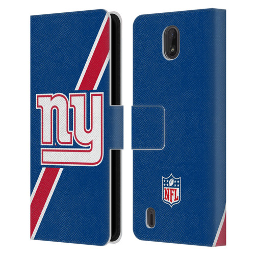 NFL New York Giants Logo Stripes Leather Book Wallet Case Cover For Nokia C01 Plus/C1 2nd Edition