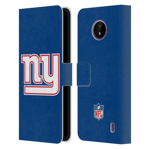 NFL New York Giants Logo Plain Leather Book Wallet Case Cover For Nokia C10 / C20