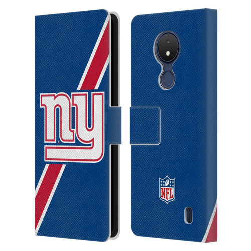 NFL New York Giants Logo Stripes Leather Book Wallet Case Cover For Nokia C21